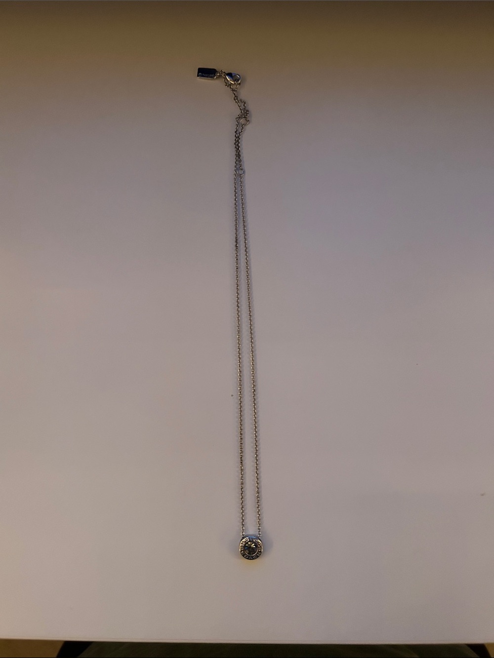 Coach Silver Round Pendant Necklace